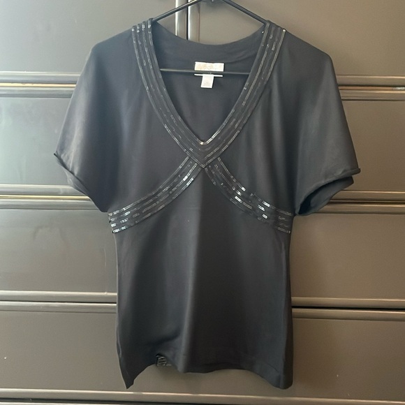 LOFT black sequin top - Picture 1 of 5